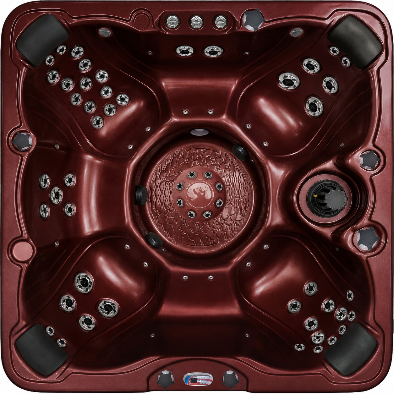 7-Person 72-Jet Premium Acrylic Bench Spa Standard Hot Tub with Bluetooth Sound System and LED Waterfall