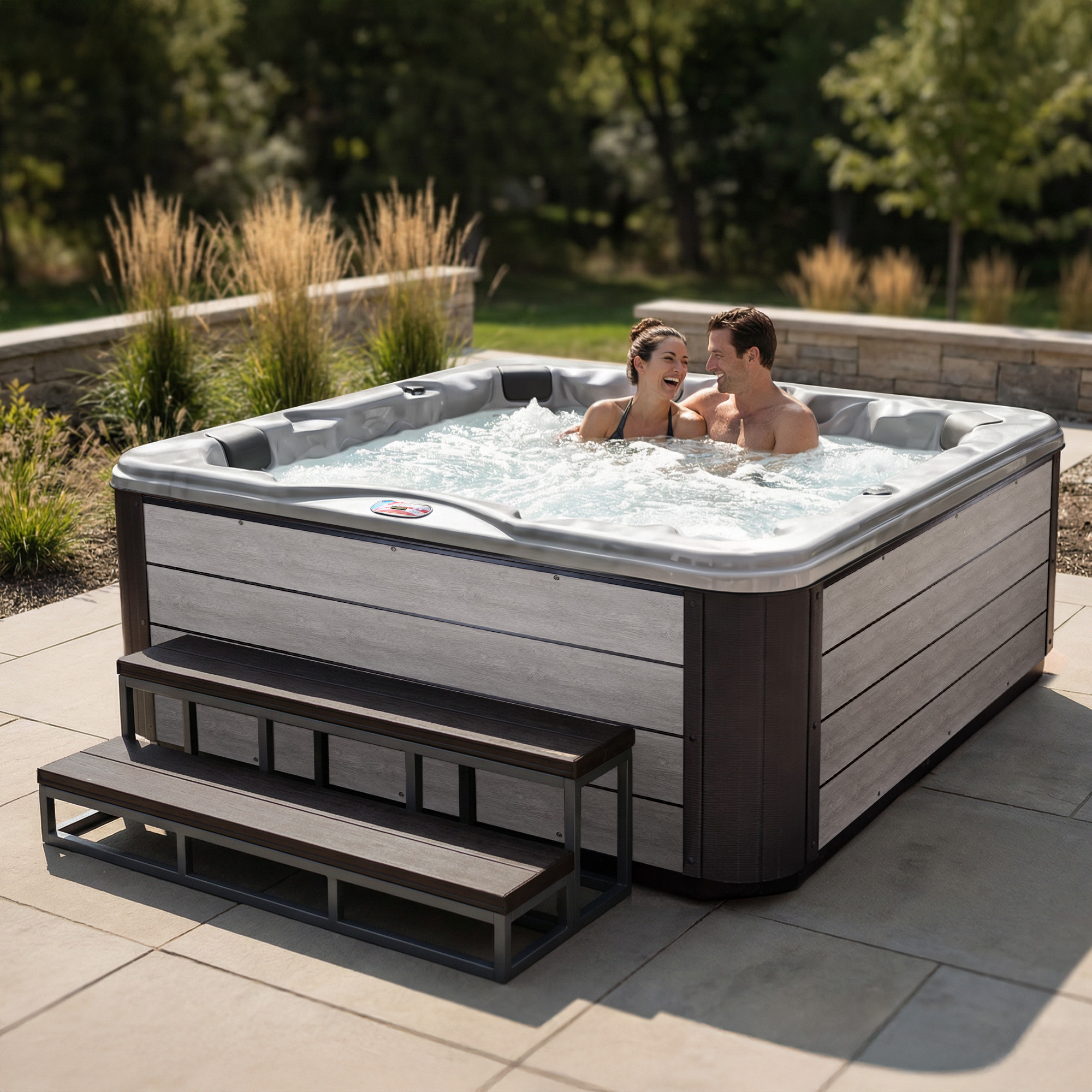 6-Person 45-Jet Premium Acrylic Lounger Spa Standard Hot Tub with Ozonator and Bluetooth Sound System