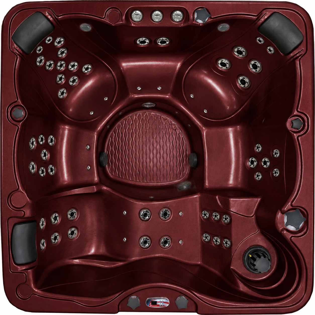 6-Person 72-Jet Premium Acrylic Bench Spa Standard Hot Tub with Bluetooth Sound System and LED Waterfall