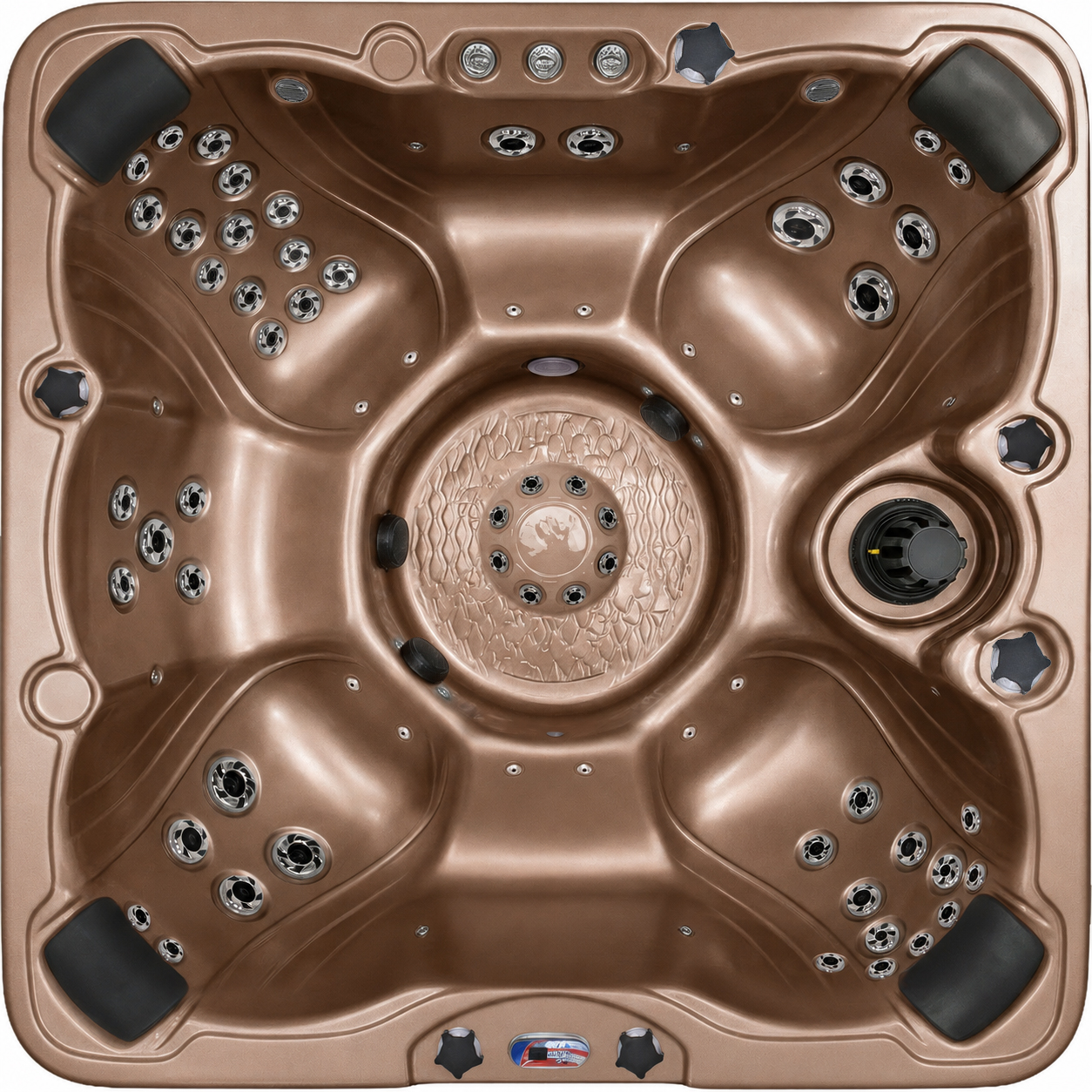 7-Person 72-Jet Premium Acrylic Bench Spa Standard Hot Tub with Bluetooth Sound System and LED Waterfall