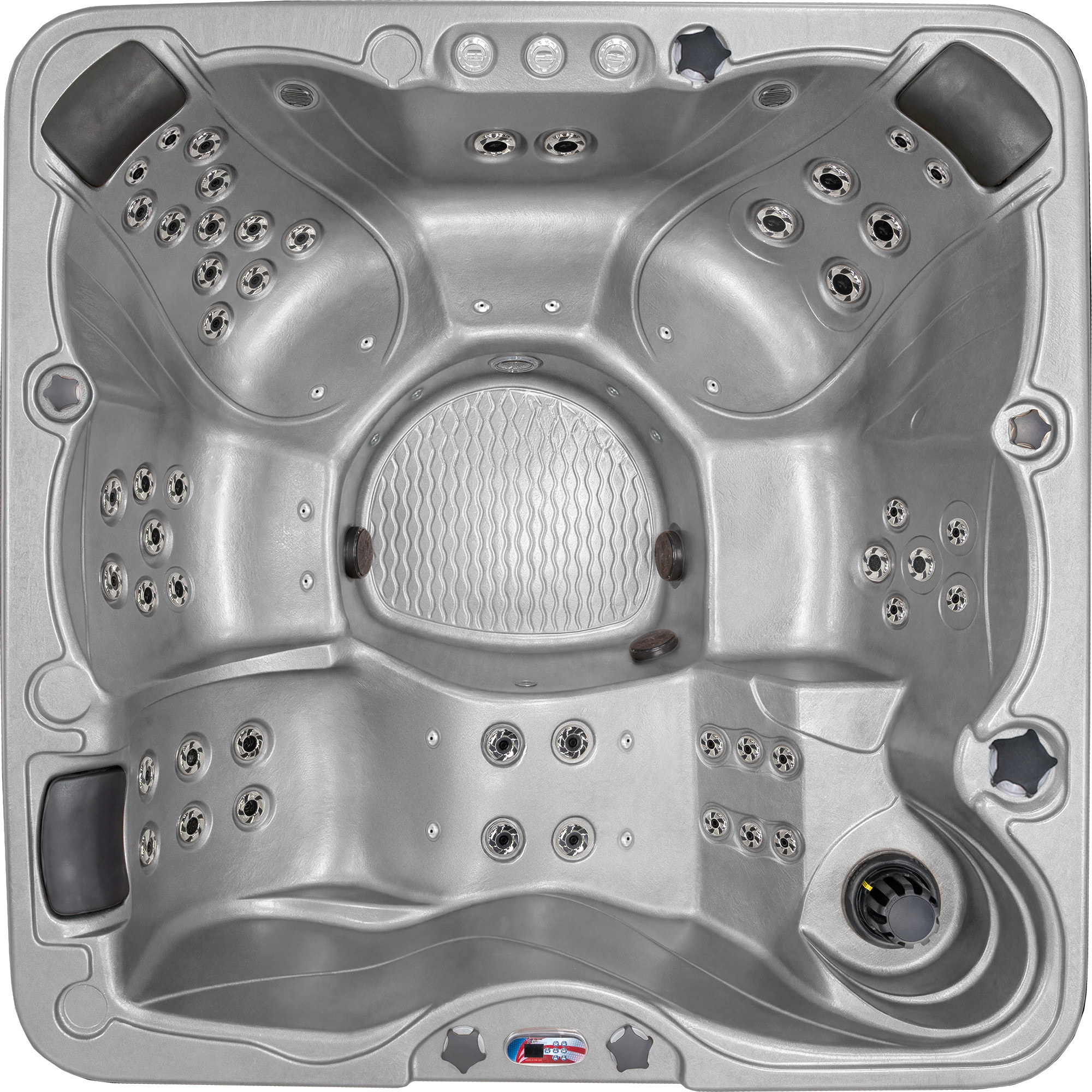 6-Person 72-Jet Premium Acrylic Bench Spa Standard Hot Tub with Bluetooth Sound System and LED Waterfall