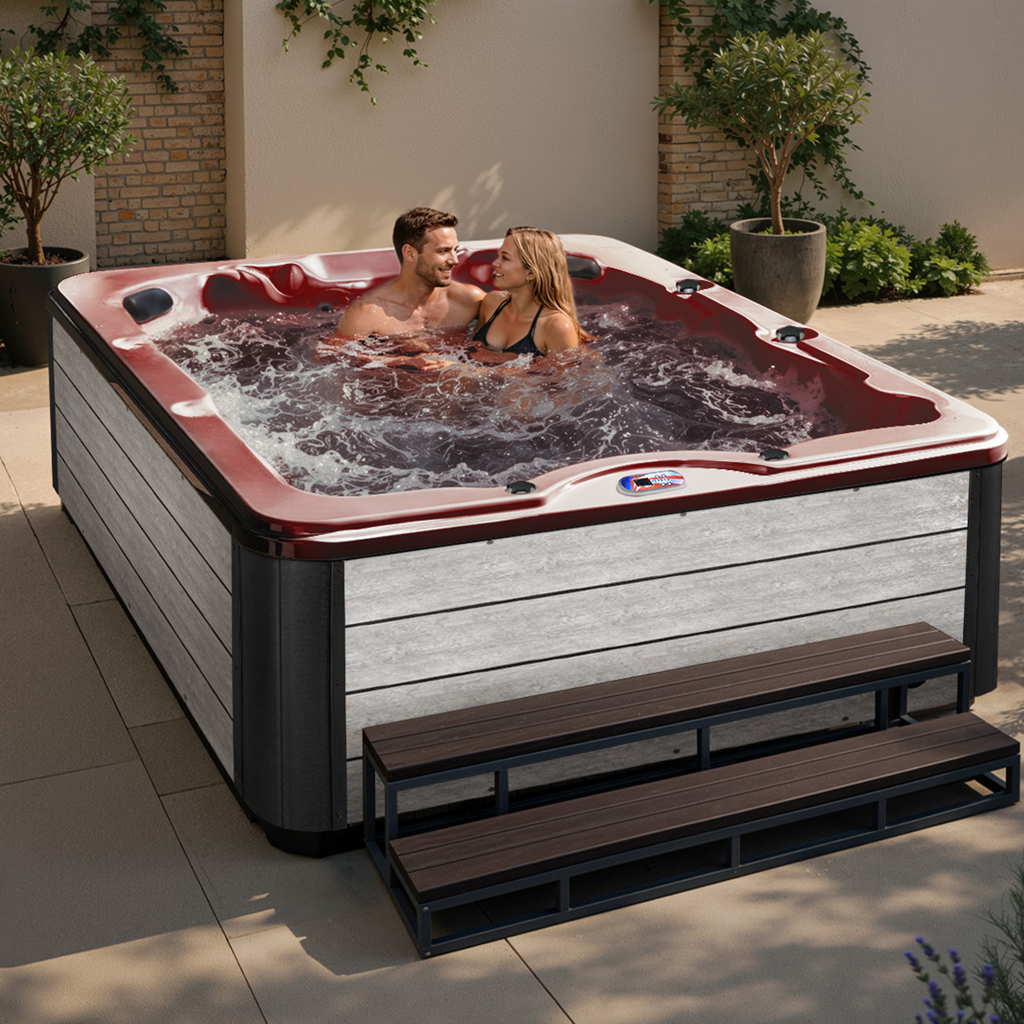 6-Person 40-Jet Premium Acrylic Lounger Spa Standard Hot Tub with Ozonator and 5.5kW Heater