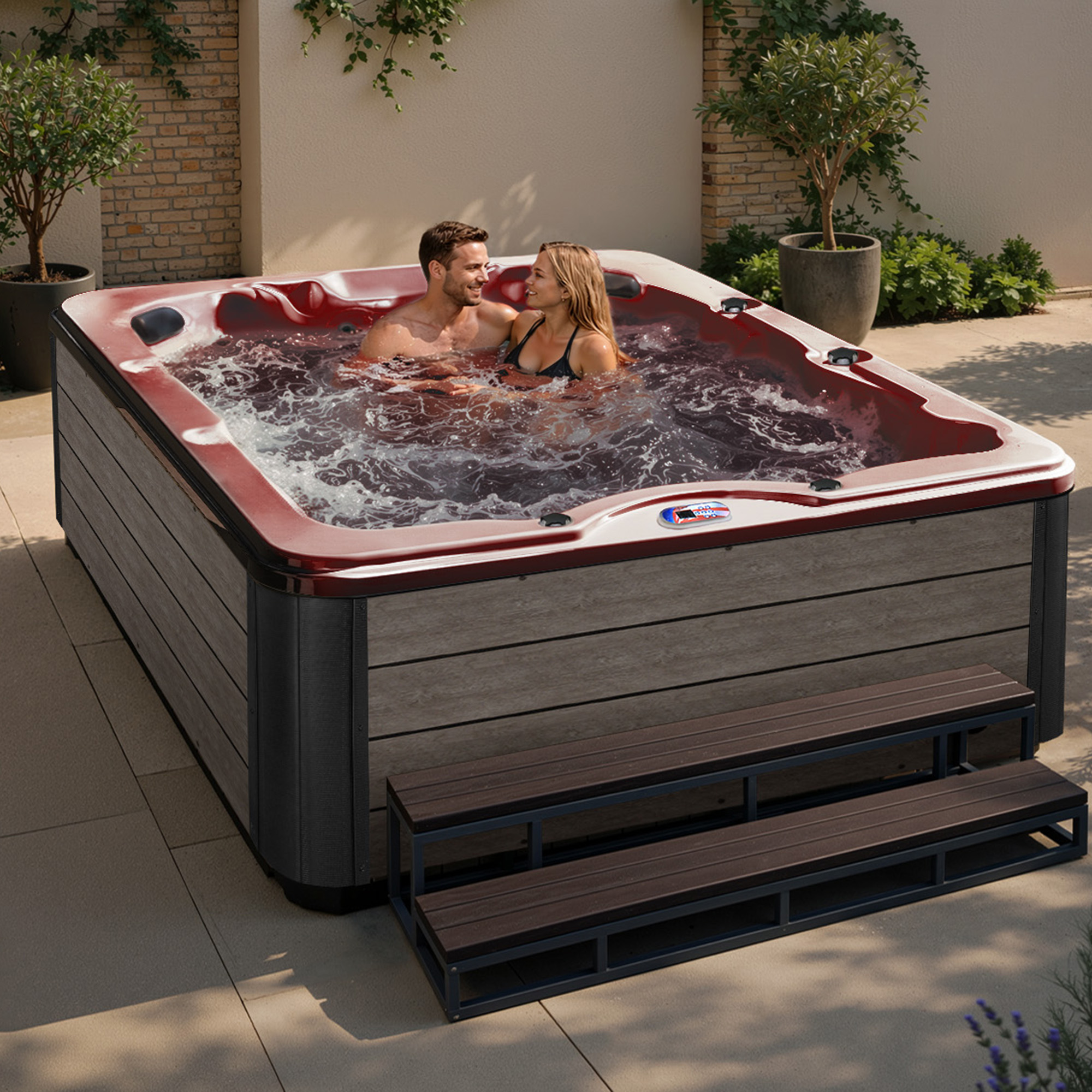 6-Person 40-Jet Premium Acrylic Lounger Spa Standard Hot Tub with Ozonator and 5.5kW Heater
