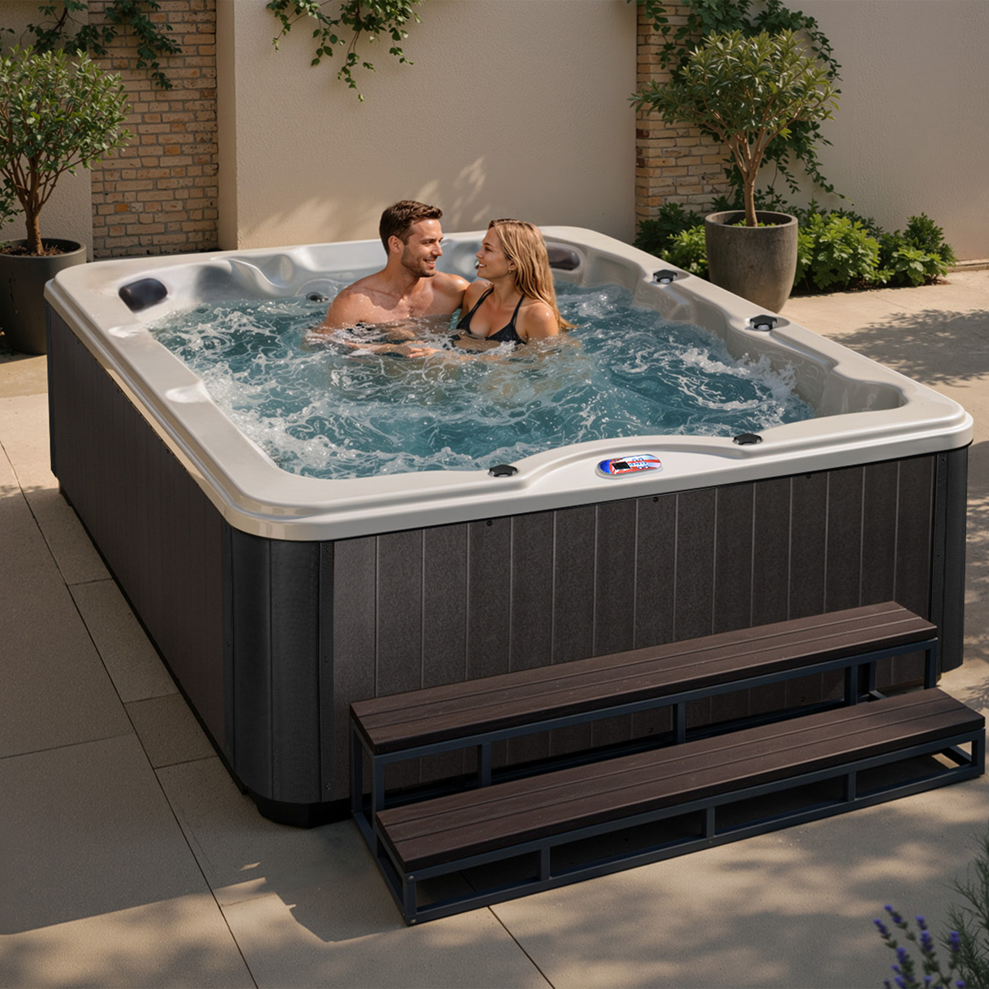 6-Person 40-Jet Premium Acrylic Lounger Spa Standard Hot Tub with Ozonator and 5.5kW Heater