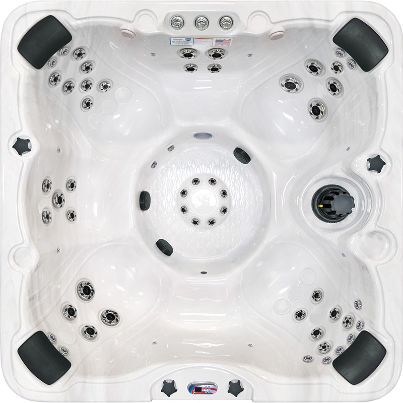 7-Person 56-Jet Premium Acrylic Bench Spa Standard Hot Tub with Bluetooth Sound System and LED Waterfall