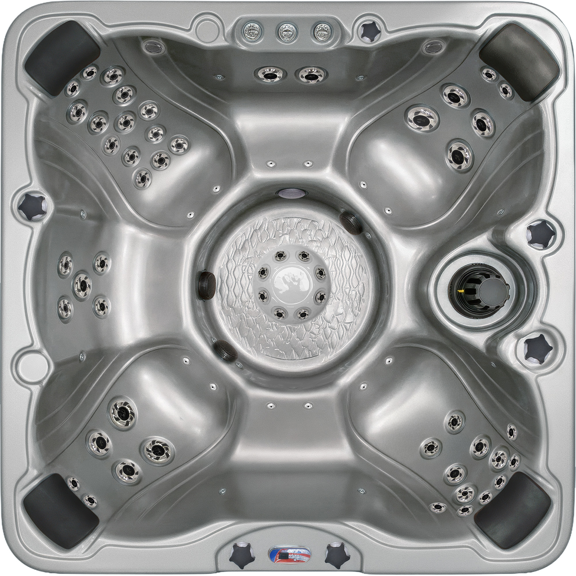 7-Person 72-Jet Premium Acrylic Bench Spa Standard Hot Tub with Bluetooth Sound System and LED Waterfall