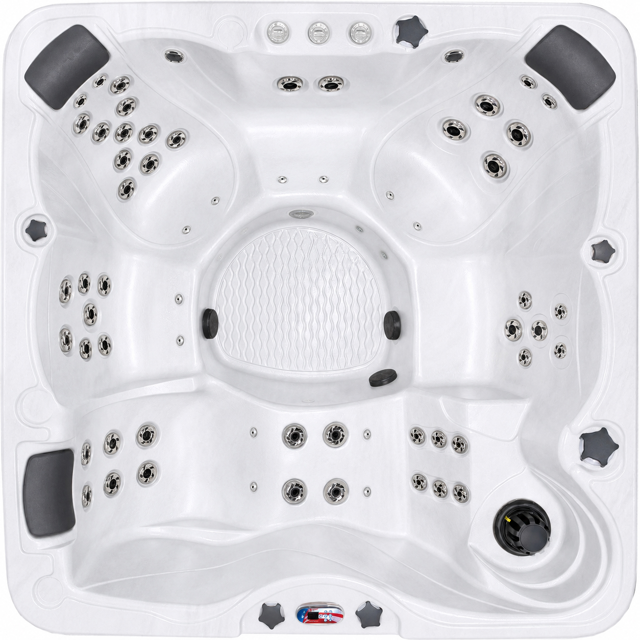 6-Person 72-Jet Premium Acrylic Bench Spa Standard Hot Tub with Bluetooth Sound System and LED Waterfall