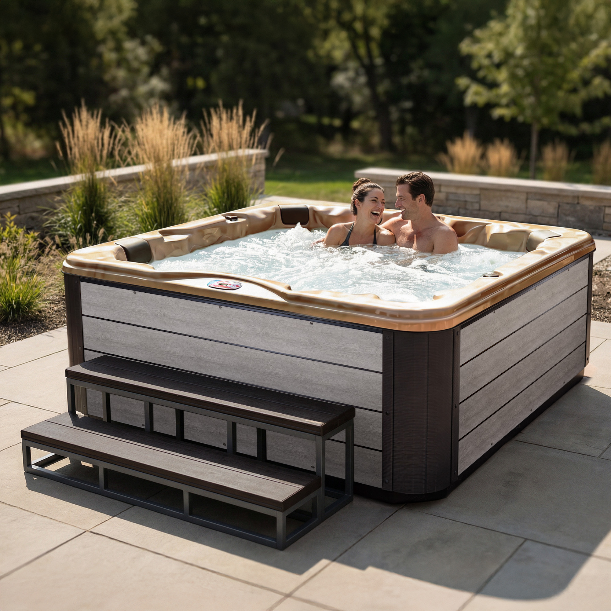 6-Person 45-Jet Premium Acrylic Lounger Spa Standard Hot Tub with Ozonator and Bluetooth Sound System
