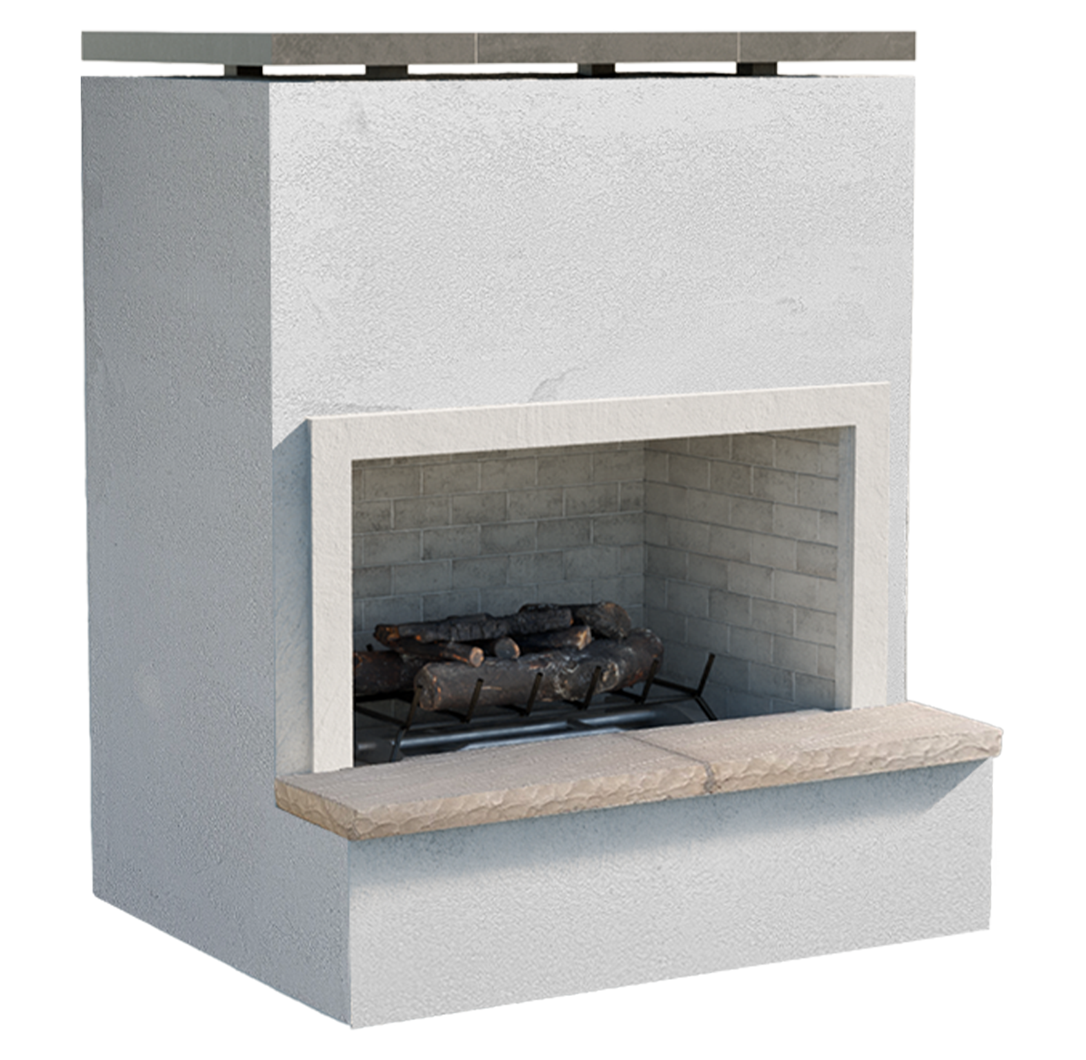 Monterey – Modern Outdoor Gas Fireplace W/ Bottom Mantel