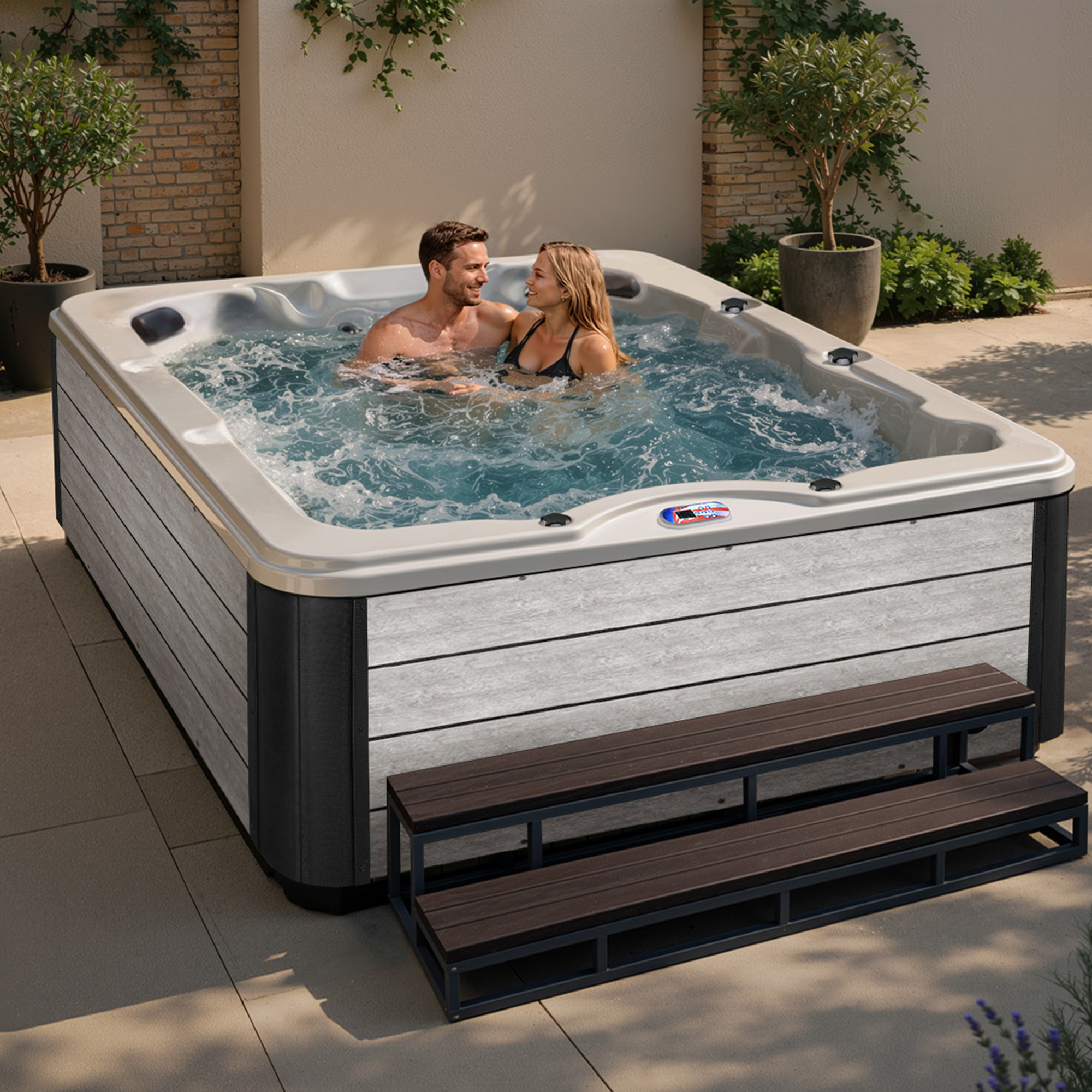 6-Person 40-Jet Premium Acrylic Lounger Spa Standard Hot Tub with Ozonator and 5.5kW Heater