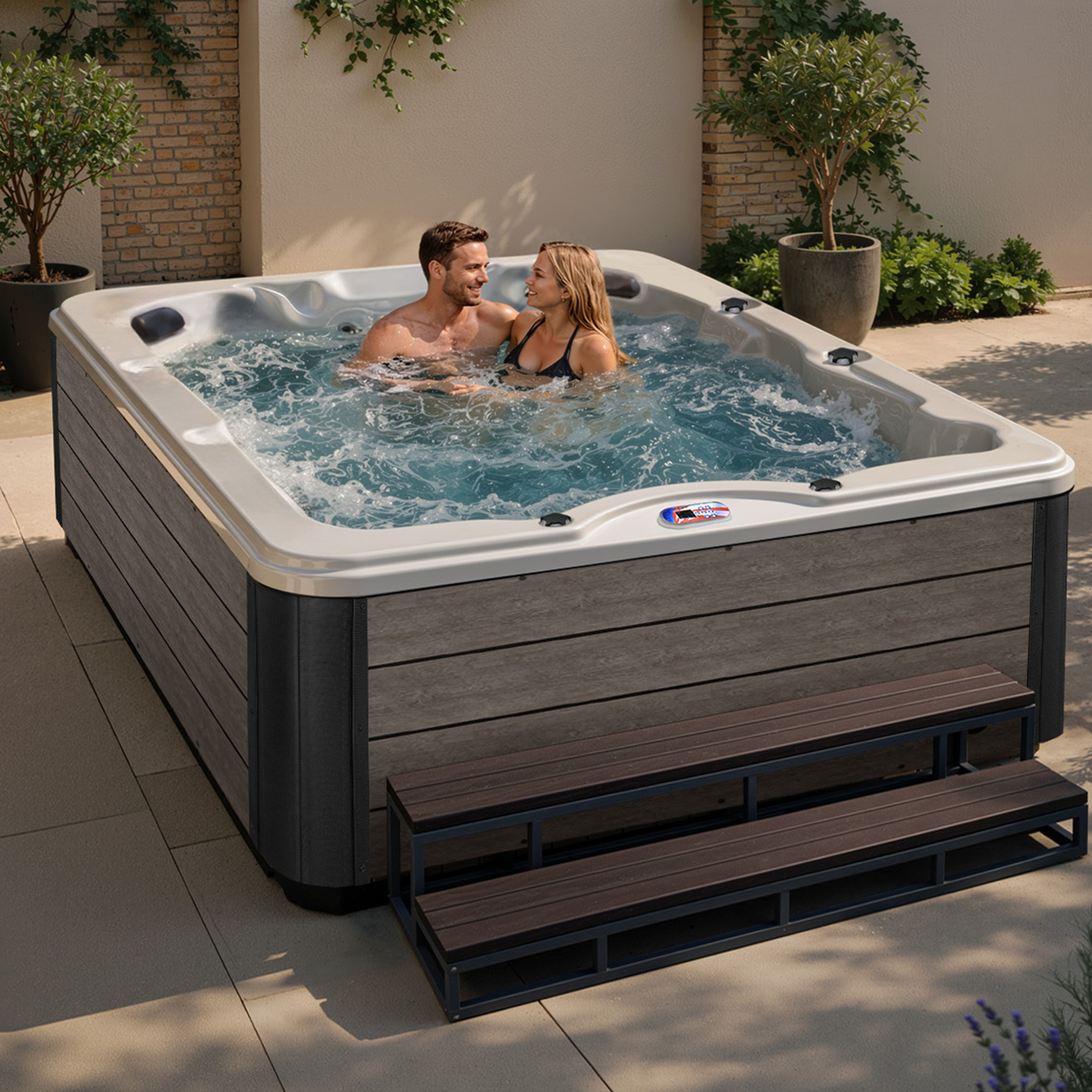 6-Person 40-Jet Premium Acrylic Lounger Spa Standard Hot Tub with Ozonator and 5.5kW Heater