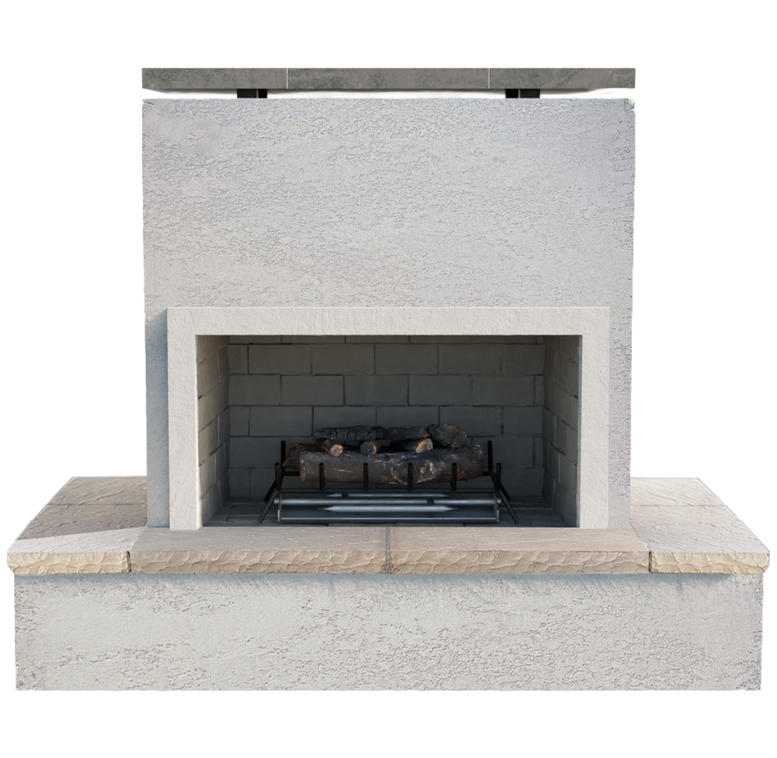 SAHARA Modern Outdoor Gas Fireplace w/ Wrap-Around Mantel