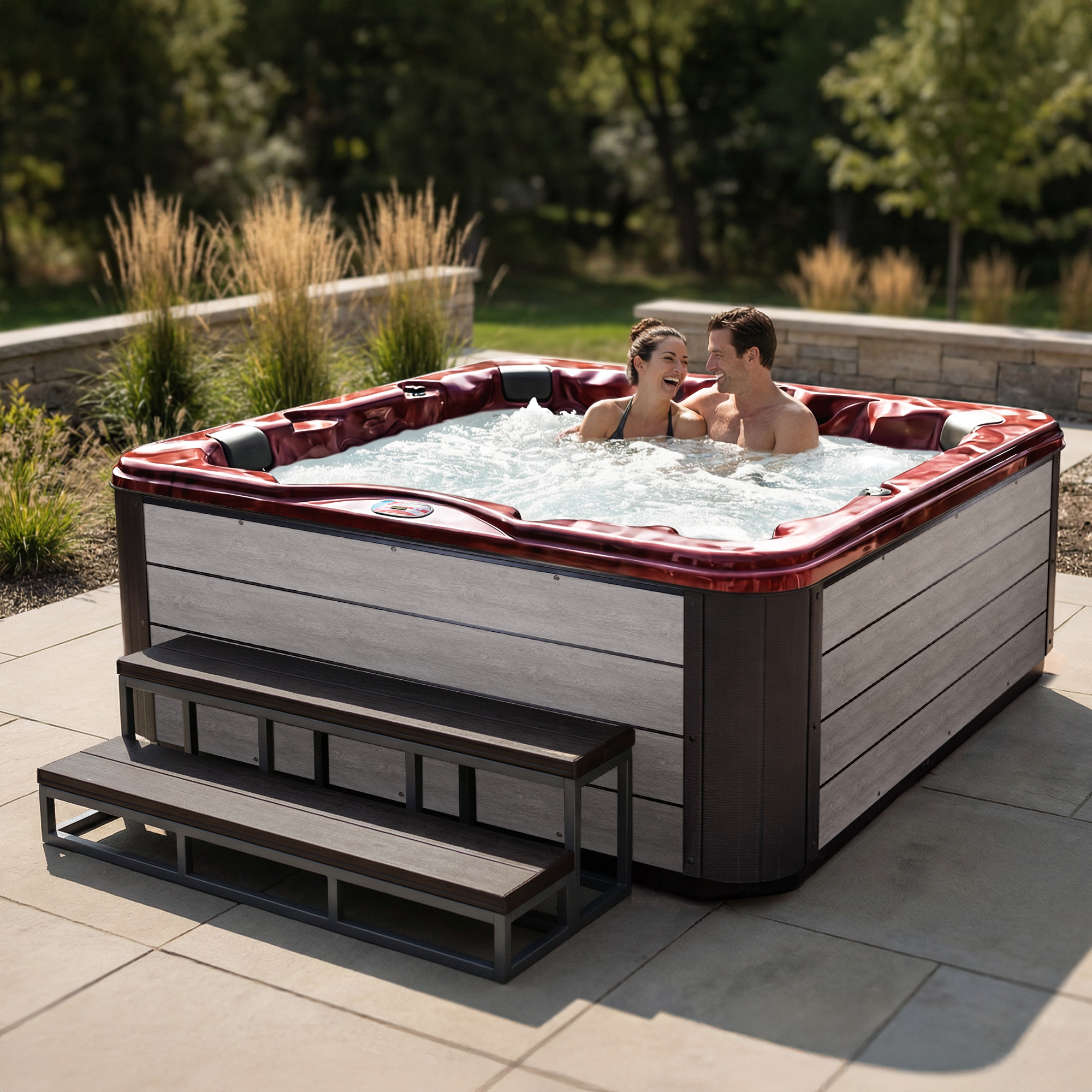 6-Person 45-Jet Premium Acrylic Lounger Spa Standard Hot Tub with Ozonator and Bluetooth Sound System
