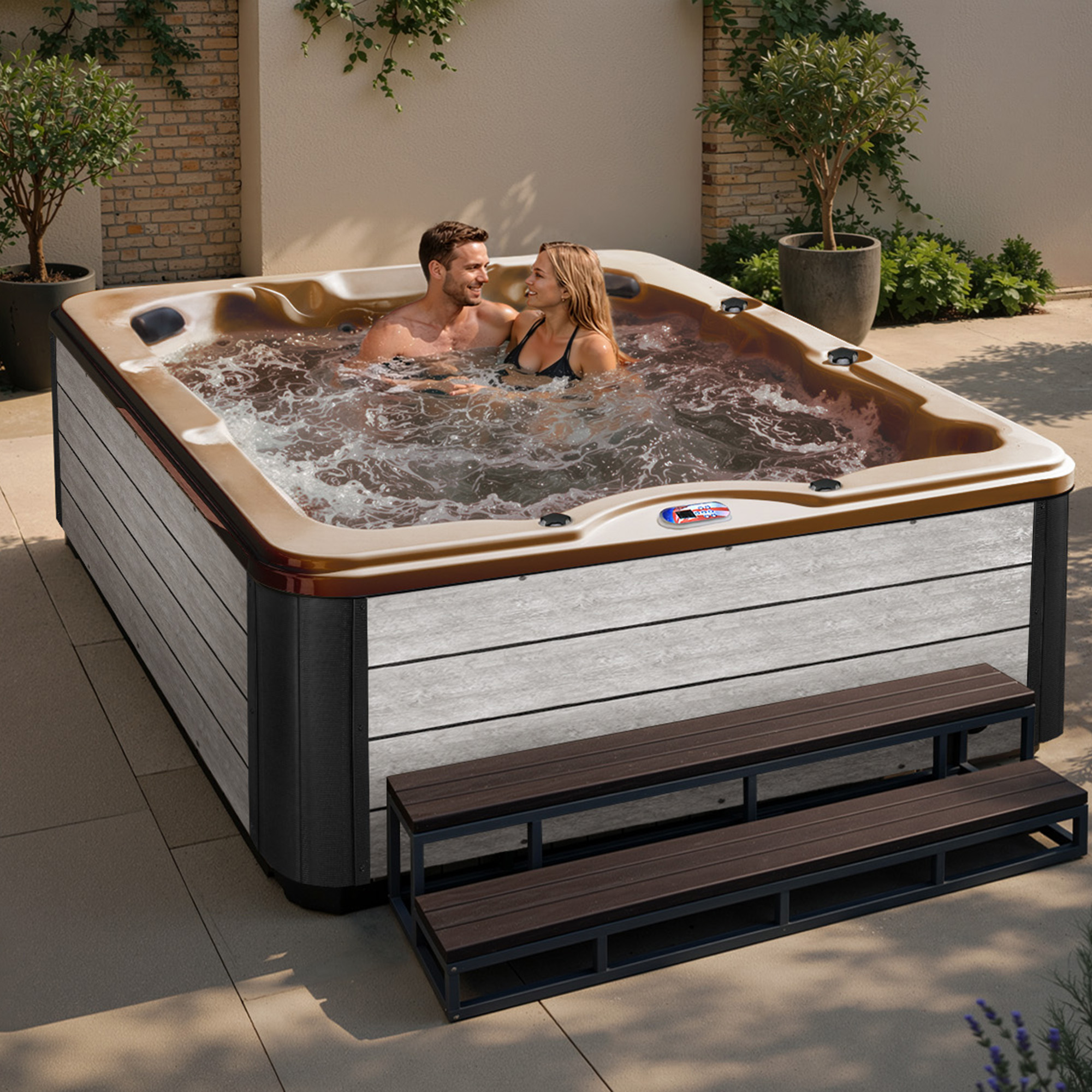 6-Person 40-Jet Premium Acrylic Lounger Spa Standard Hot Tub with Ozonator and 5.5kW Heater