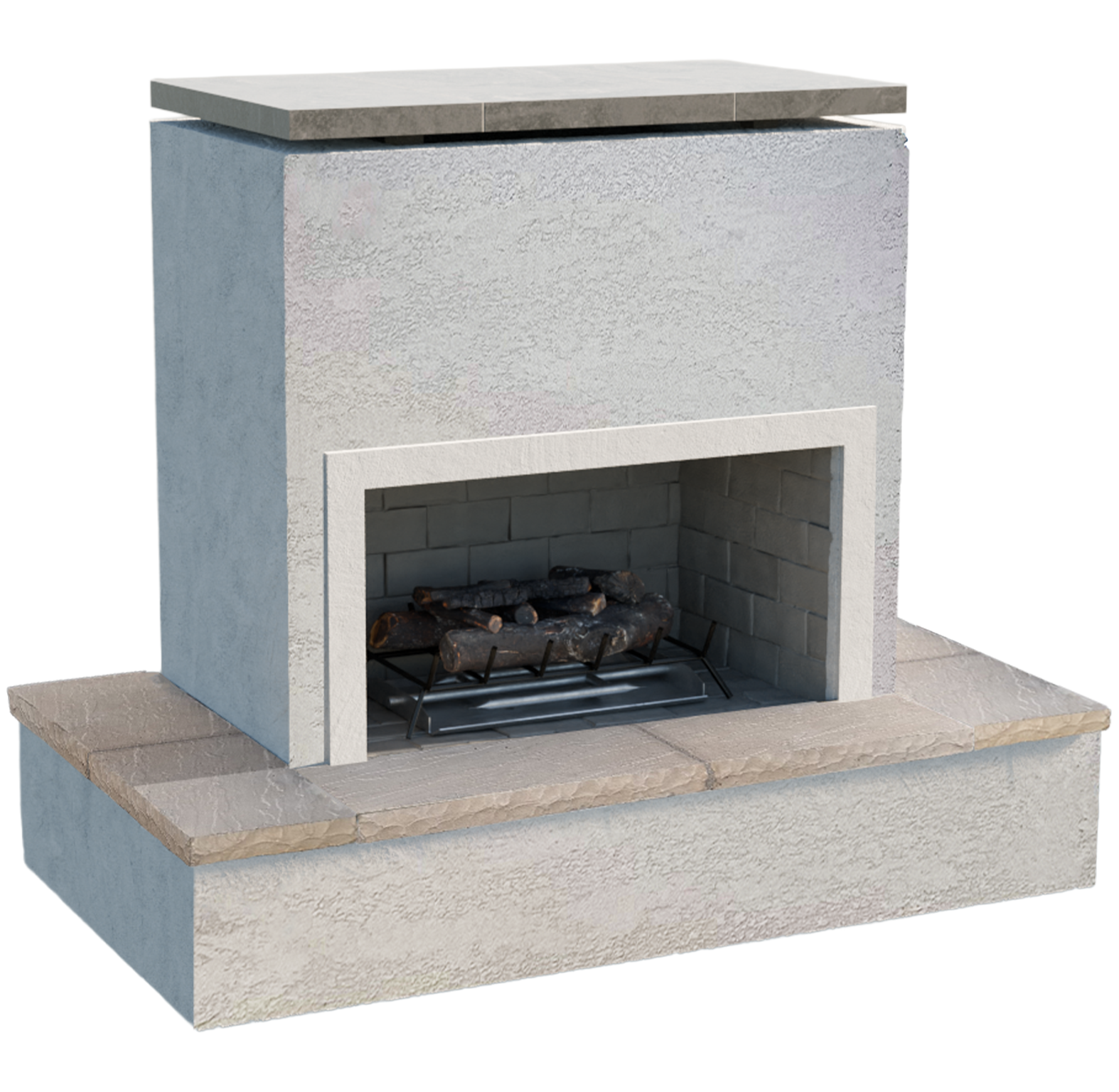 SAHARA Modern Outdoor Gas Fireplace w/ Wrap-Around Mantel